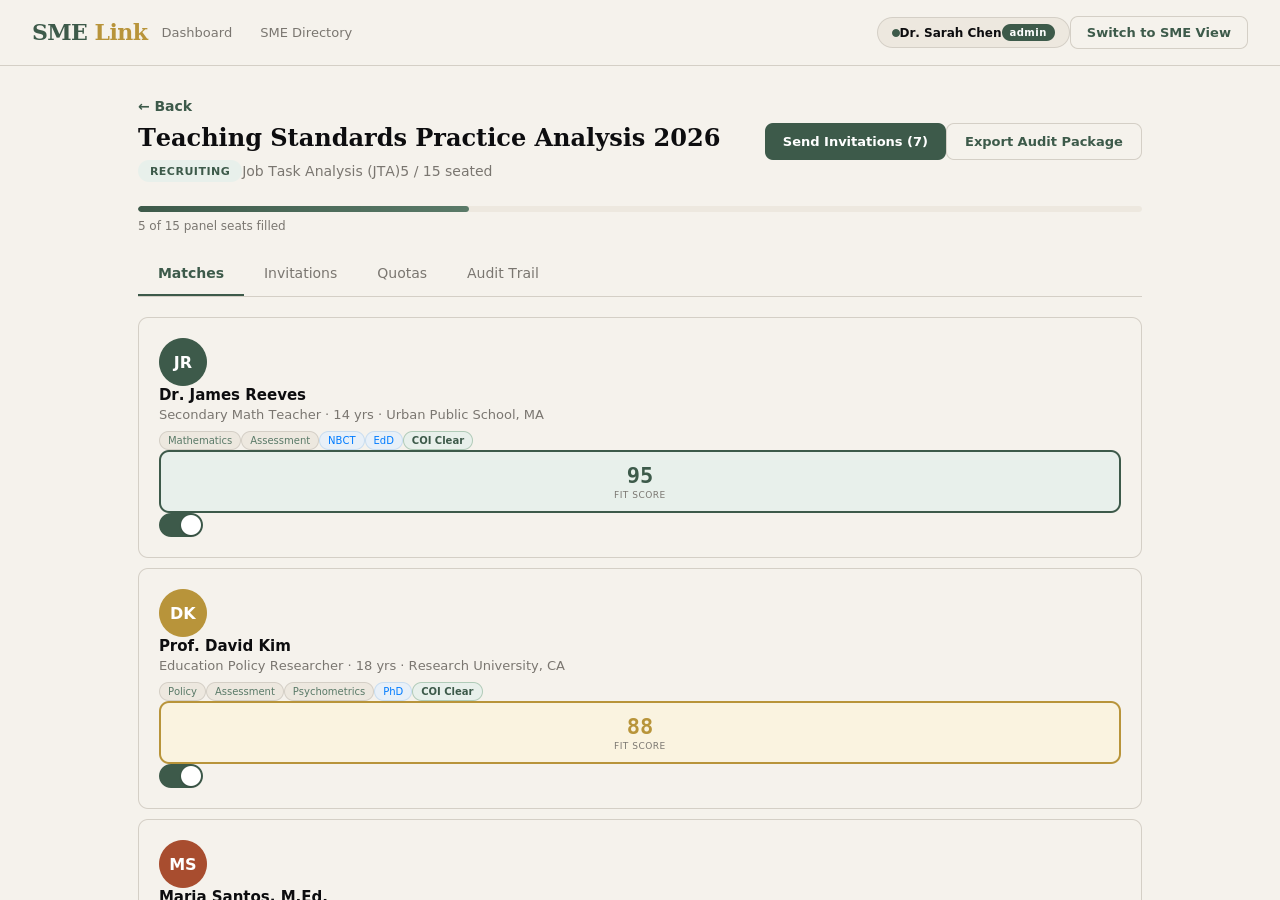 SME Link Project Matches